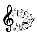 musical notes swirling_clip art
