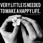 very little is needed happy life